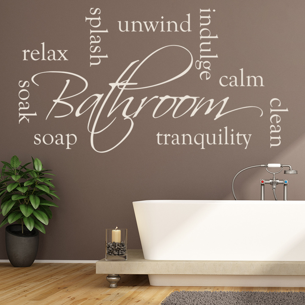 Bathroom Soak Relax Unwind Wall Quote with Bubbles Living Room Wall Art Stickers