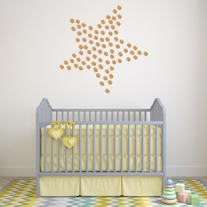 Gold Dotty Star Childrens Wall Sticker