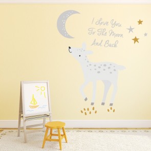I Love You To The Moon & Back Deer Nursery Wall Sticker