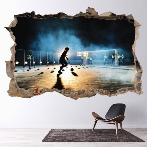 Football Training 3D Hole In The Wall Sticker