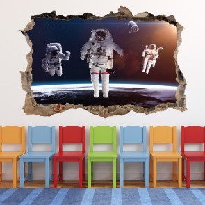 Space Astronauts 3D Hole In The Wall Sticker