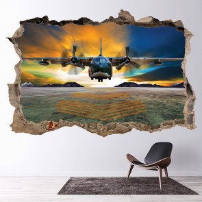 Hercules Aircraft 3D Hole In The Wall Sticker