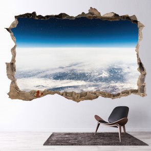 Planet Earth Space 3D Hole In The Wall Sticker