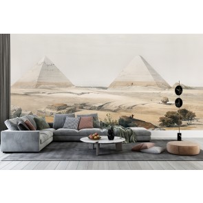 Pyramids of Geezeh (Giza) illustration Wall Mural Artist David Roberts
