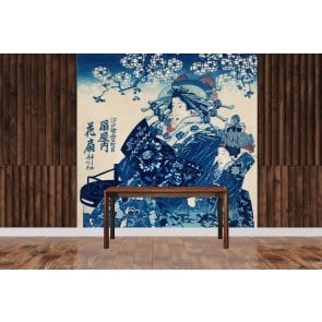 Ogiya uchi Hanaogi Wall Mural Artist Utagawa Kuniyoshi