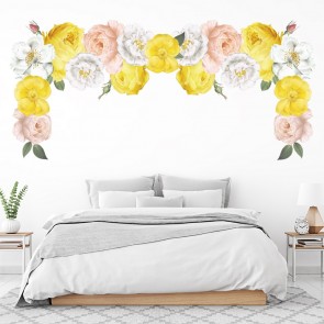 Pastel Rose Garland Floral Wall Sticker