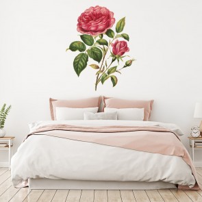 Pink Rose Blooms Floral Wall Sticker