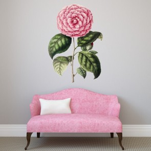 Single Pink Rose Petals Floral Wall Sticker