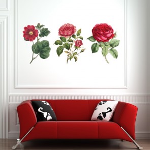 Red Rose Set Floral Wall Sticker