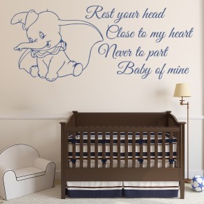 Rest Your Head Elephant Nursery Quote Wall Sticker