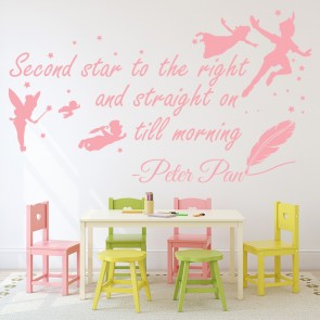Second Star To The Right Pan Quote Wall Sticker