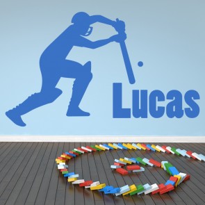 Personalised Name Cricket Sports Wall Sticker