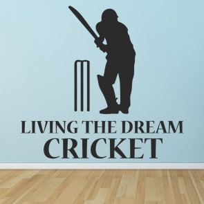 Living The Dream Cricket Quote Wall Sticker