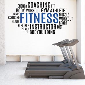 Fitness Text Exercise Gym Wall Sticker