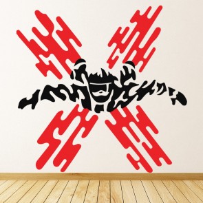 Red Black Skydiving Wall Sticker