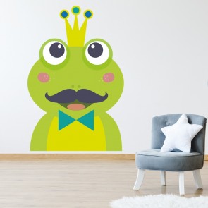 Frog Mustache Wall Sticker by Les Petits Buttons