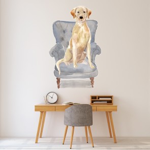 Labrador Retriever Chair Dog Kennels Grooming Wall Sticker