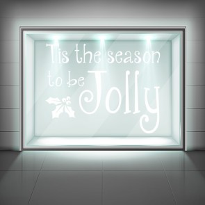 Tis The Season To Be Jolly Christmas Quote Frosted Window Sticker
