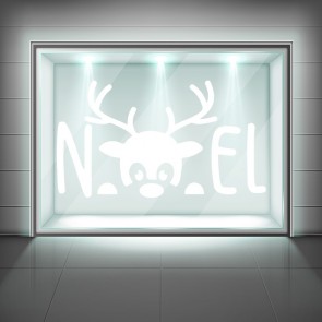 Noel Rudolph Reindeer Christmas Frosted Window Sticker