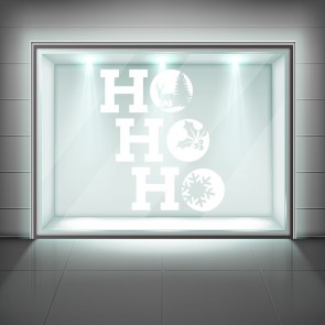 Ho Ho Ho Christmas Bauble Frosted Window Sticker