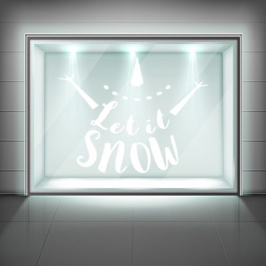 Let It Snow Christmas Snowman Window Sticker
