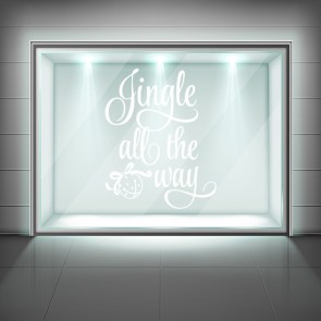 Jingle All The Way Christmas Quote Frosted Window Sticker