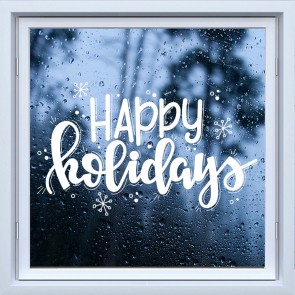Happy Holidays Christmas Frosted Window Sticker
