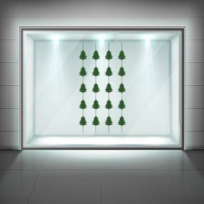 Christmas Tree Hanging Baubles Window Sticker