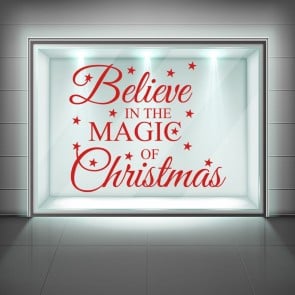 Believe In The Magic Christmas Quote Window Sticker
