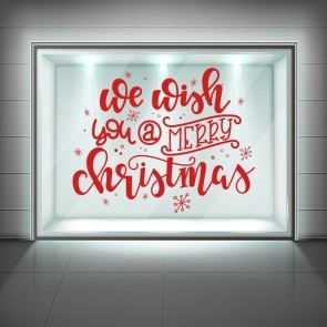 We Wish You A Merry Christmas Quote Window Sticker