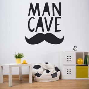 Man Cave Moustache Wall Sticker