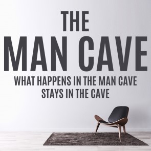 What Happens In The Man Cave Stays In The Mancave Wall Sticker