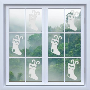 Christmas Stocking Frosted Window Sticker Pack