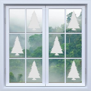 Christmas Tree Frosted Window Sticker Pack