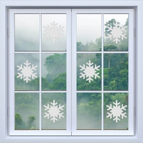 Christmas Snowflake Frosted Window Sticker Pack
