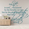 Life Is Not Measured Inspirational Quote Wall Sticker