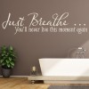 Just Breathe Inspirational Quote Wall Sticker