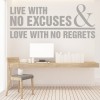 No Regrets Love Quote Wall Sticker