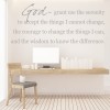 God Grant Me The Serenity Bible Verse Wall Sticker