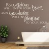 Wisdom Will Enter Your Heart Bible Quote Wall Sticker