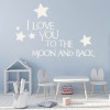 To The Moon & Back Love Quote Wall Sticker