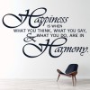 Happiness And Harmony Inspirational Quote Wall Sticker