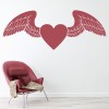 Love Heart With Angel Wings Love Hearts Wall Stickers Home Decor Art Decals