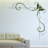 Curled Leaves Corner Piece Floral Design Wall Stickers Home Decor Art Decals