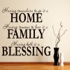 Home Family Blessing Family Quote Wall Sticker