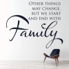 Start And End Family Quote Wall Sticker
