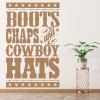 Cowboy Hats Quote Wall Sticker