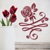 Swirl Rose Floral Flower Wall Sticker