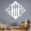 Knife Fork Spoon Floral Design Wall Sticker