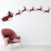 Reindeer Santa Sleigh Festive Christmas Wall Sticker